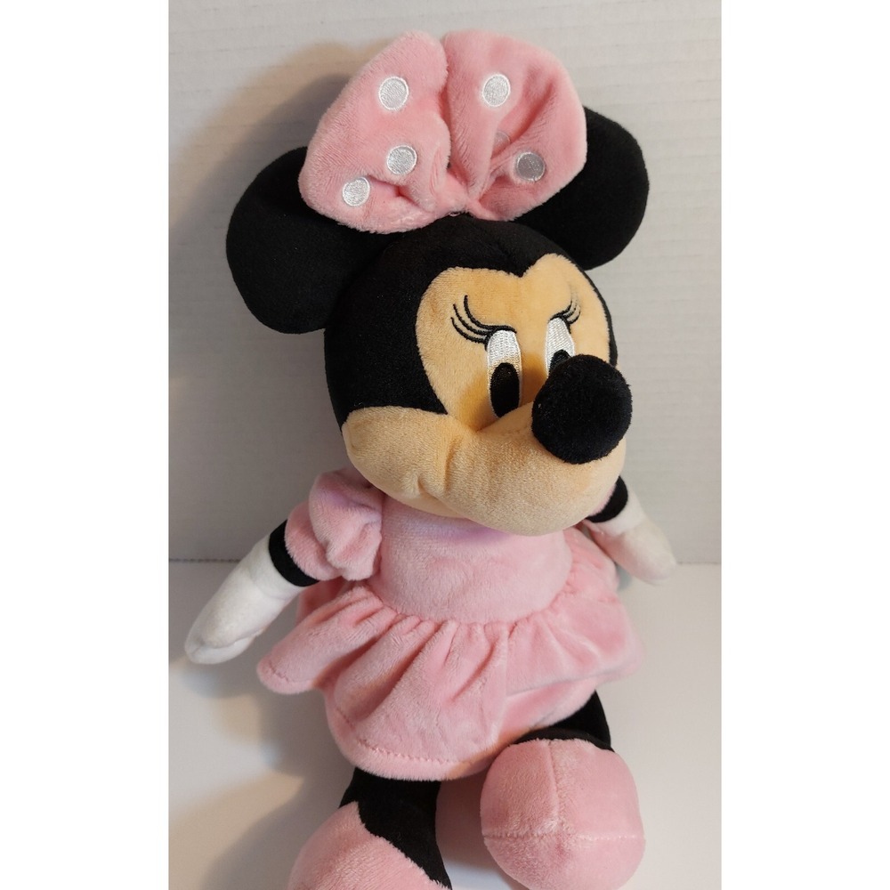 Disney Baby 15" MINNIE MOUSE Stuffed Pink Plush Rattle Crinkle Baby Nursery